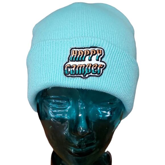 Unbranded Accessories - Blue "Happy Camper" Beanie Hat | Size OS